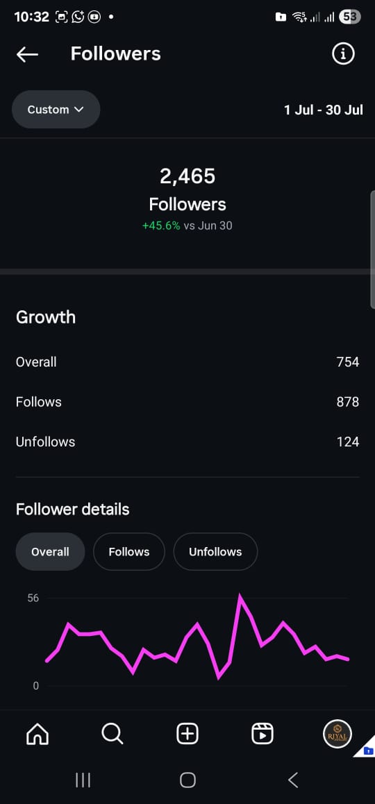Client 2: Instagram Growth Before