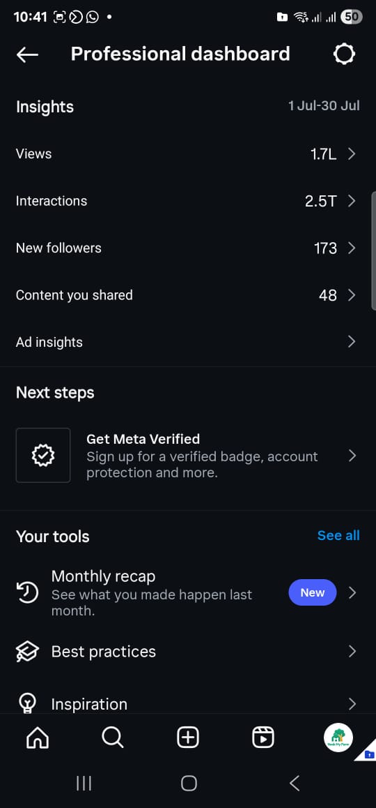 Client 3: Instagram Growth Before
